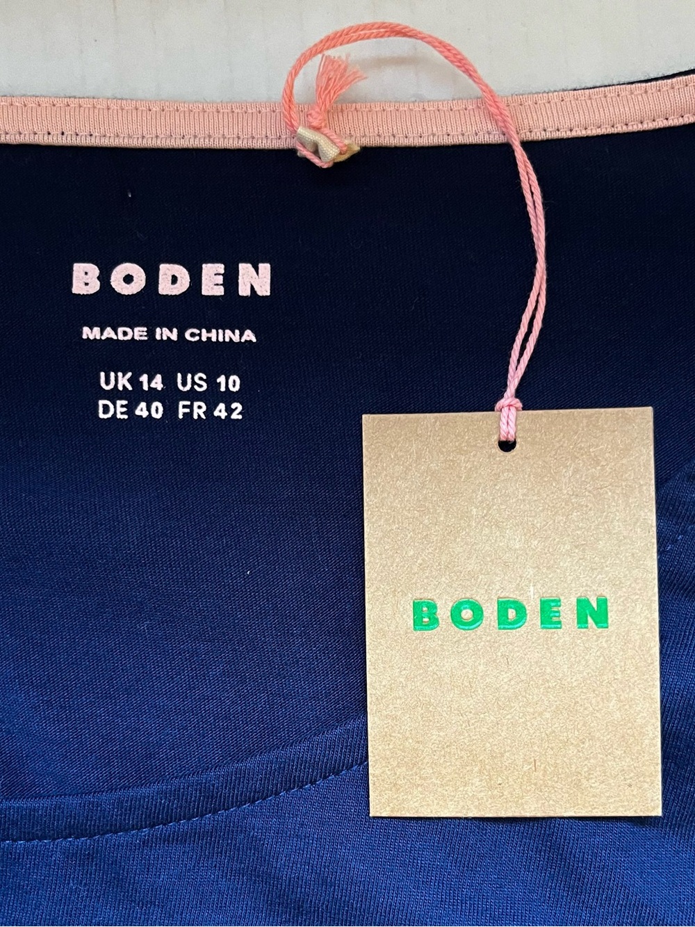 NWT Boden Ella Long Sleeved Navy Top Tee with Multicolored Striping. Size 10 - Picture 3 of 8